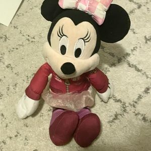 Minnie Mouse toy plush bow pink kids euc